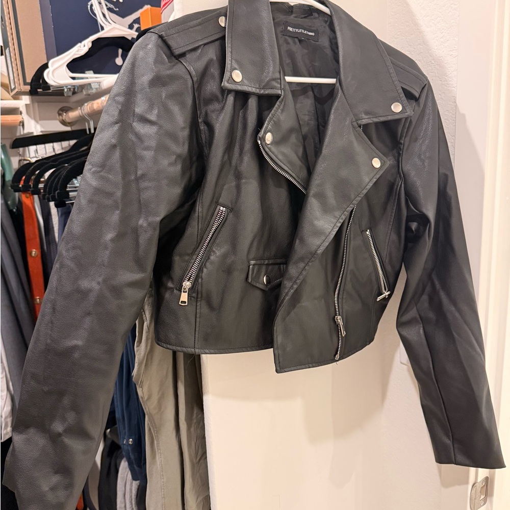 PrettyLittleThing Black Leather Jacket